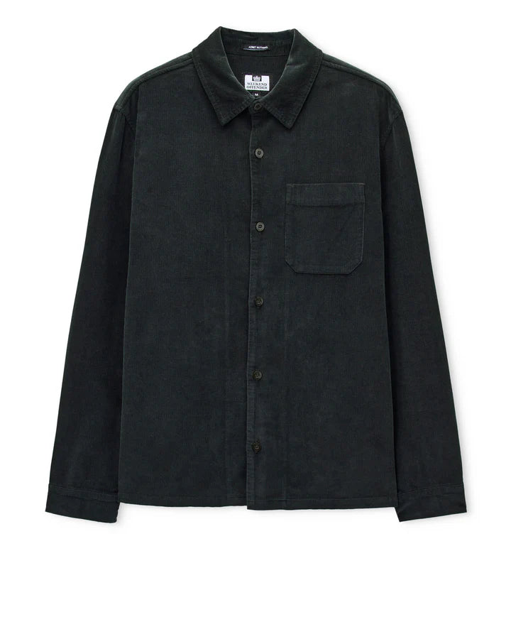 Camicia Welch Cord Shirt Black Forest Green
