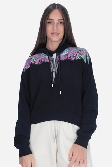 MARCELO BURLON felpa con cappuccio donna