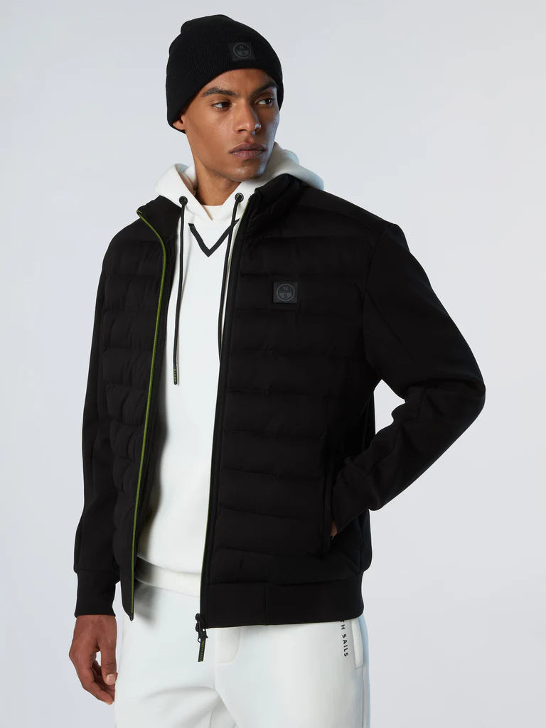 Felpa con zip dal design ibrido North Sails