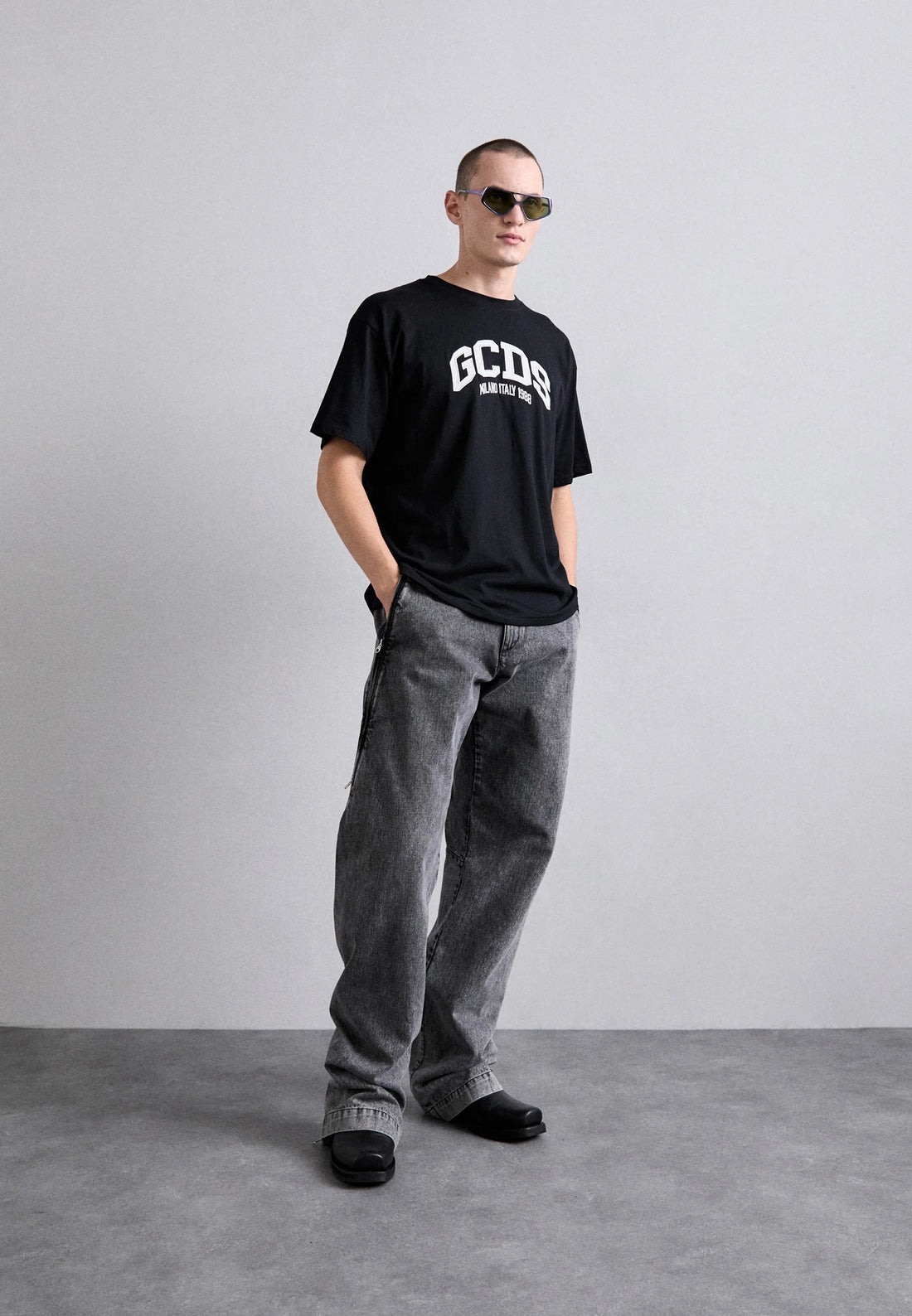 T-shirt logo lounge light piquet GCDS