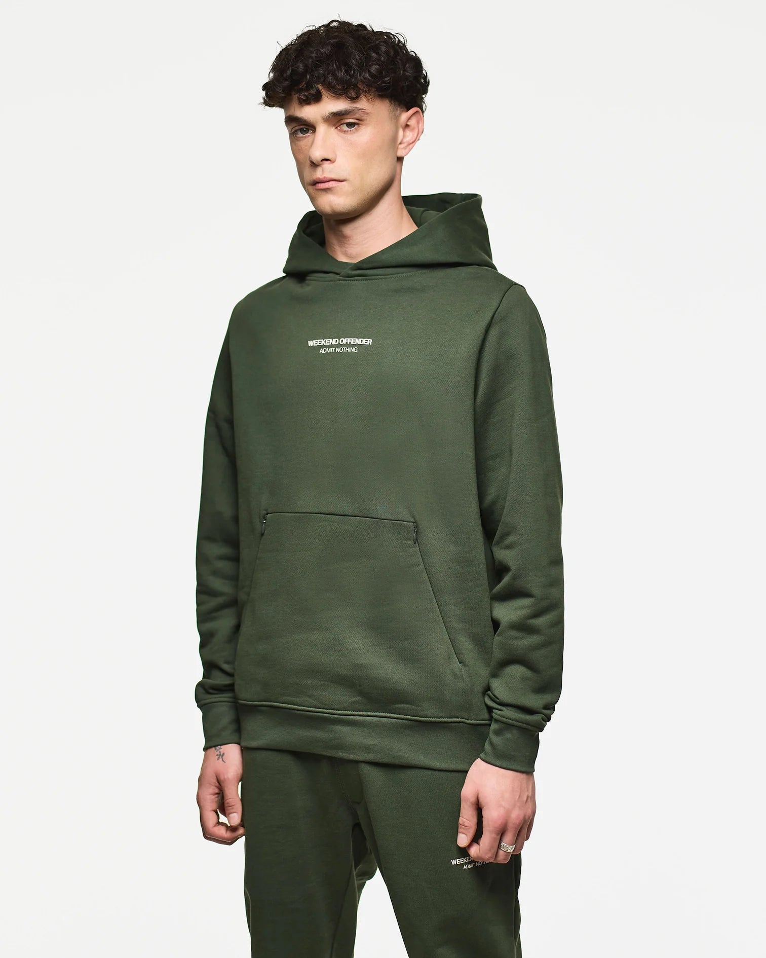 Felpa con cappuccio Cobain  Weekend Offender Verde Scuro