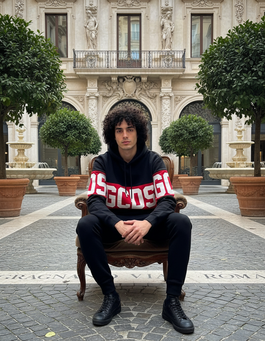 FELPA CON CAPPUCCIO GCDS