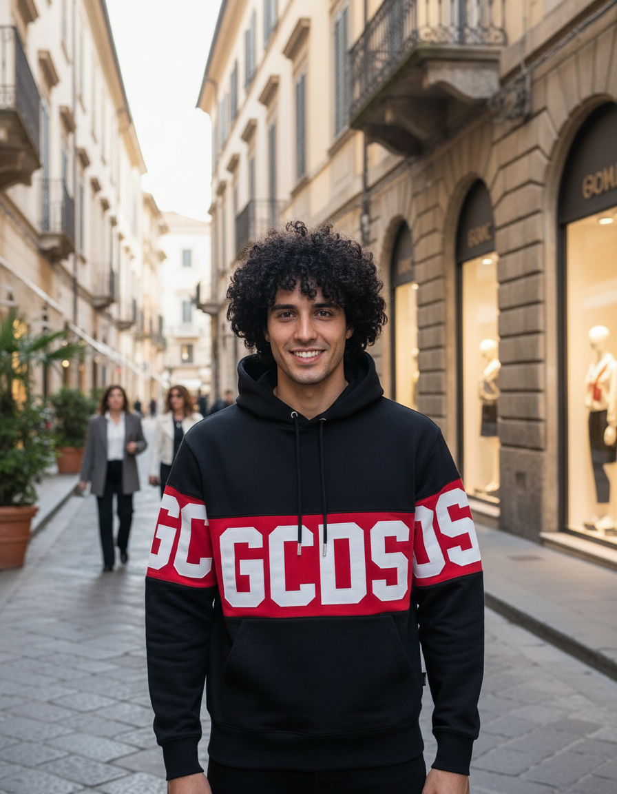 FELPA CON CAPPUCCIO GCDS